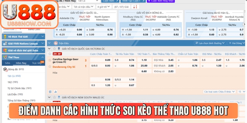 Điểm danh các hình thức soi kèo thể thao U888 hot