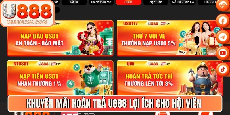 Khuyến mãi hoàn trả U888 lợi ích khiến nhiều hội viên yêu thích